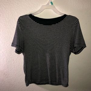 black & white crop top